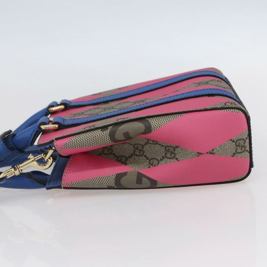 【日本直送】GUCCI GG Supreme 手提包 PVC 兩用 米色/藍色 正品 154072SAM-2