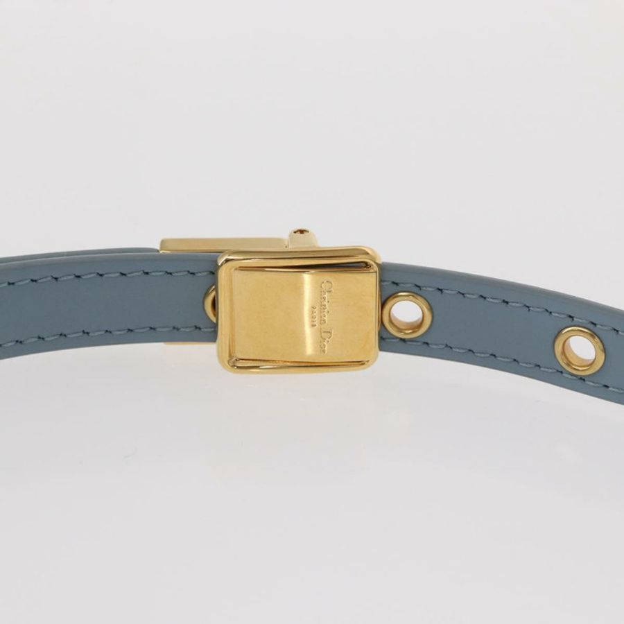 【日本直送】Christian Dior Canage 鏈條 Dior Caro 手袋 皮革 藍色 金色 正品 151372SAM-7