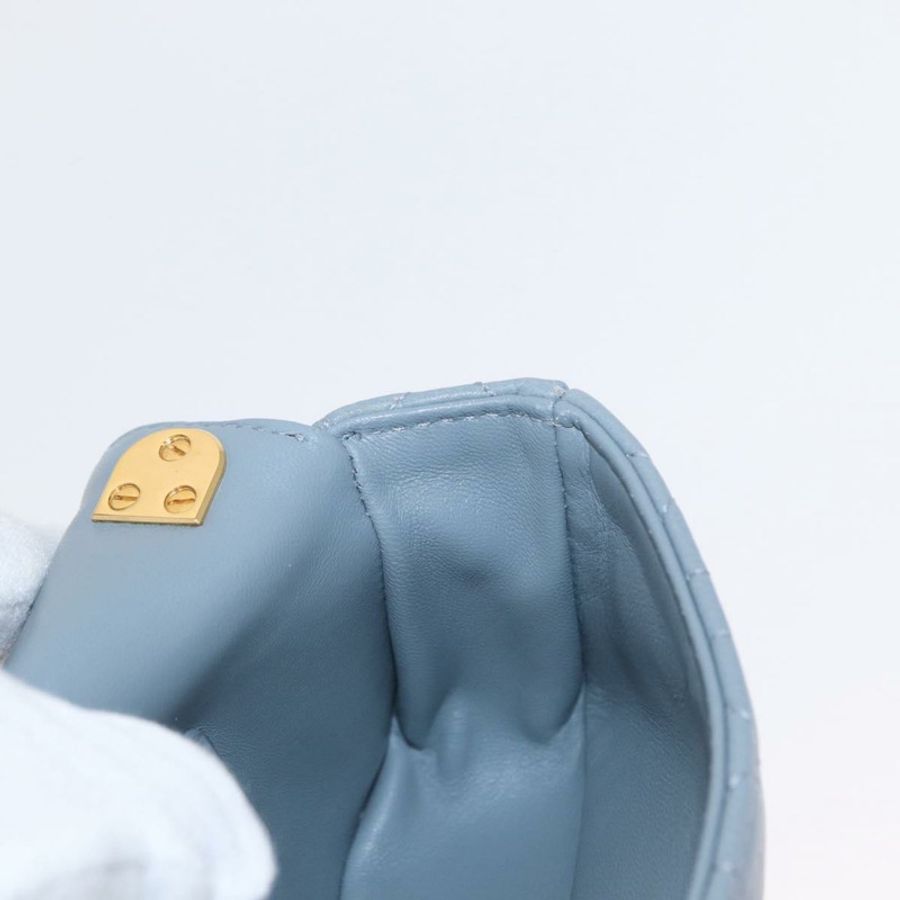 【日本直送】Christian Dior Canage 鏈條 Dior Caro 手袋 皮革 藍色 金色 正品 151372SAM-22
