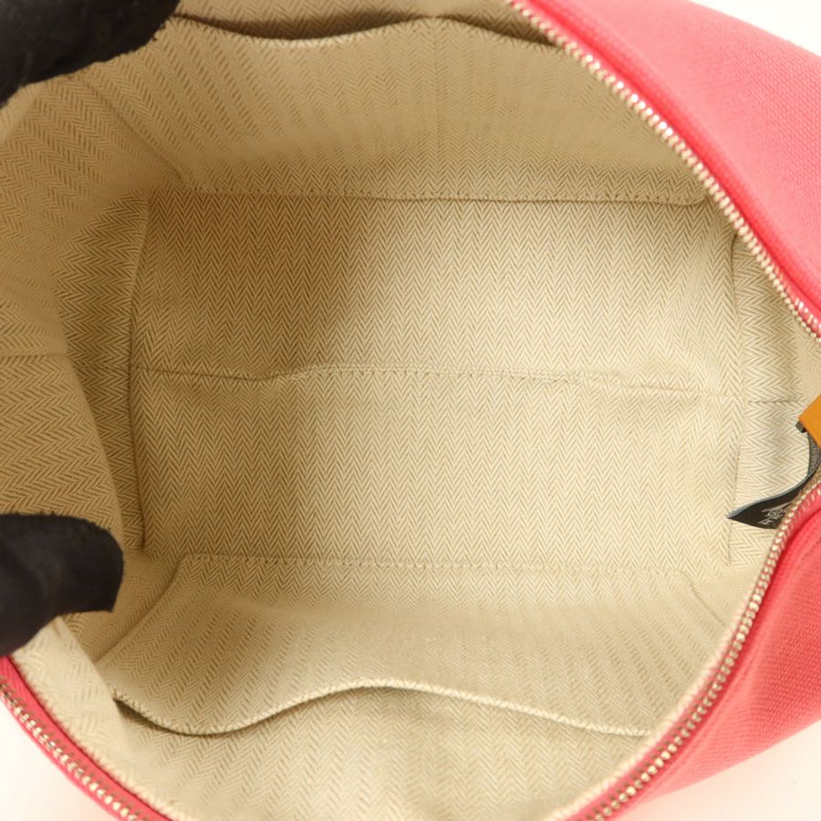 HERMES 帆布Bride-a-Brac Case PM銀扣手挽袋Hibiscus-4