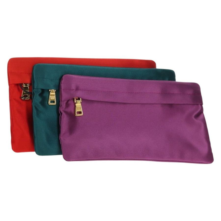 【日本直送】PRADA 紫色金色緞面手拿包(正品)154166M-0