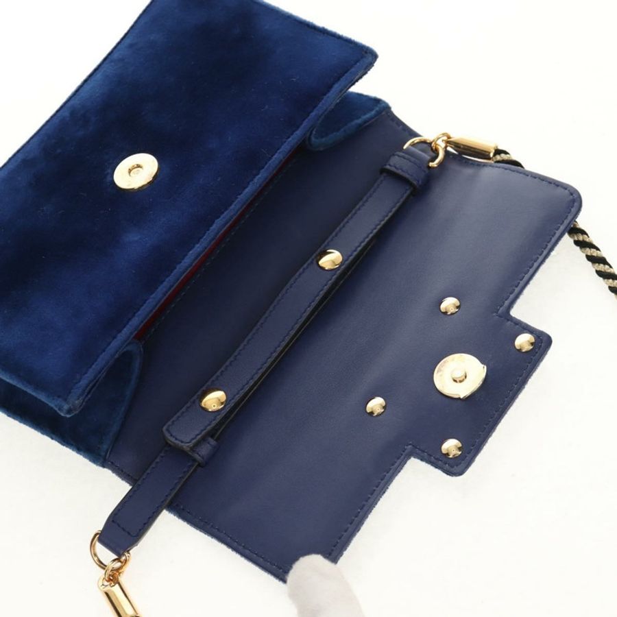 【日本直送】GUCCI 天鵝絨肩包 藍色 金色 544242 正品 ka591V-18