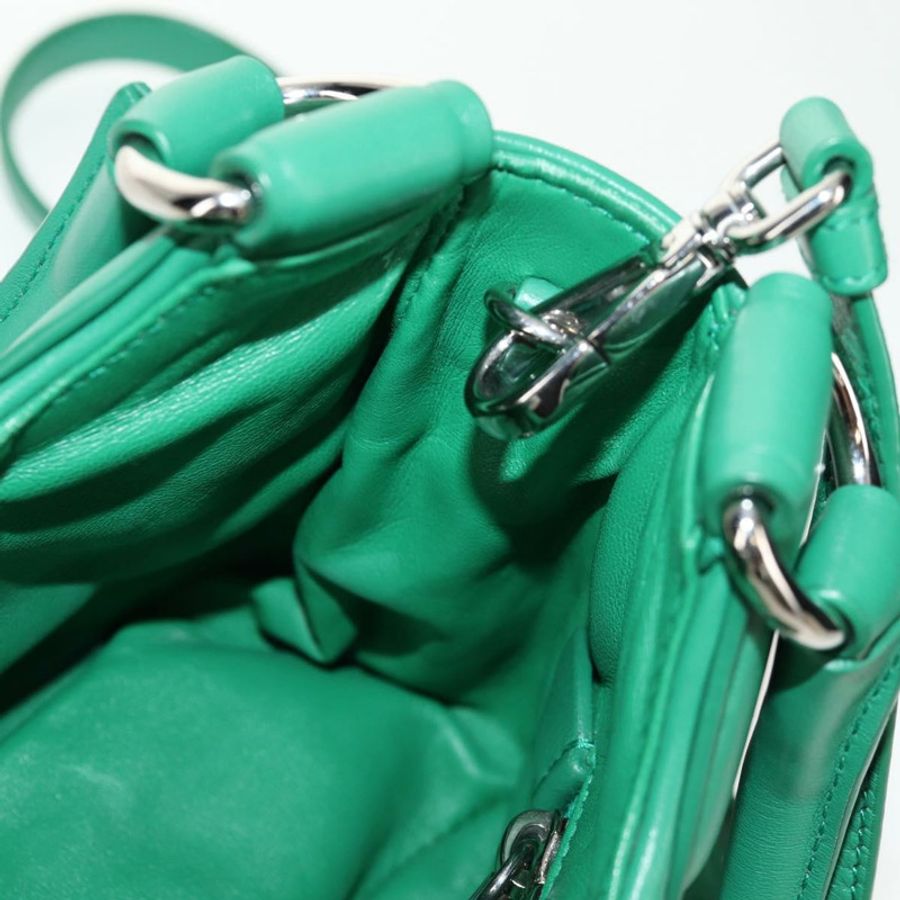 【日本直送】PRADA Moon Bag 手提包 皮革 兩用 綠色 銀色 正品 152696SAM-24