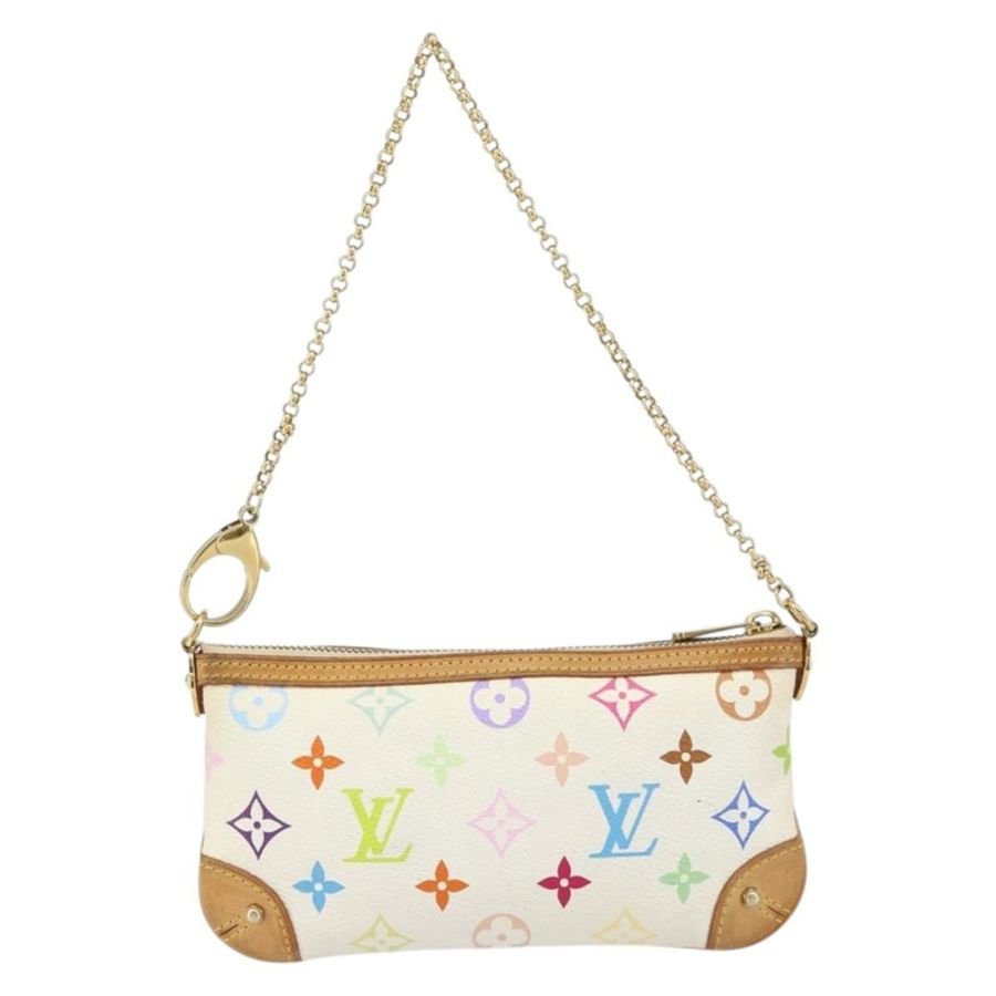 【日本直送】路易威登 Multicolor Pochette Mira MM 手拿包 白色 M60096 LV Auth ka797SAV-1