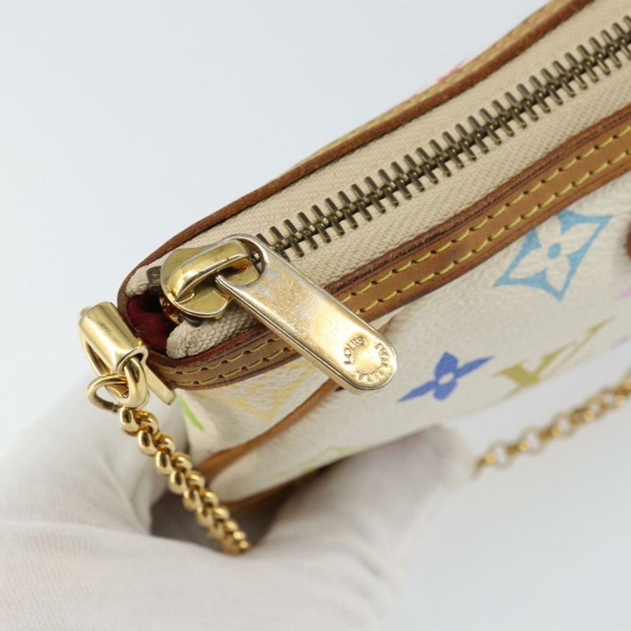 【日本直送】路易威登 Multicolor Pochette Mira MM 手拿包 白色 M60096 LV Auth ka797SAV-17