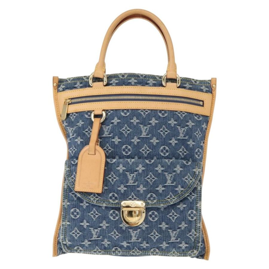 【日本直送】路易威登 Monogram Denim 平底購物手提包 藍色 M95018 LV 正品 BA8994SAV-12
