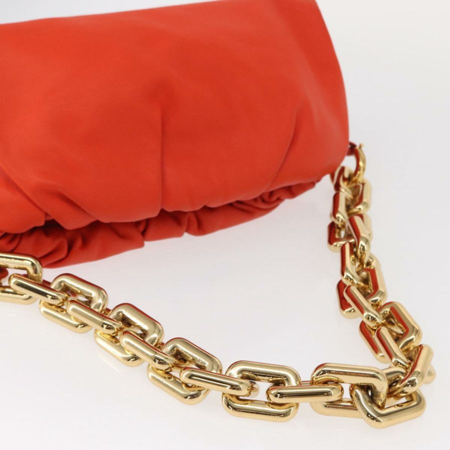 【日本直送】BOTTEGA VENETA 鏈條單肩包 皮革 橘色 金色 正品 146565SAV-5
