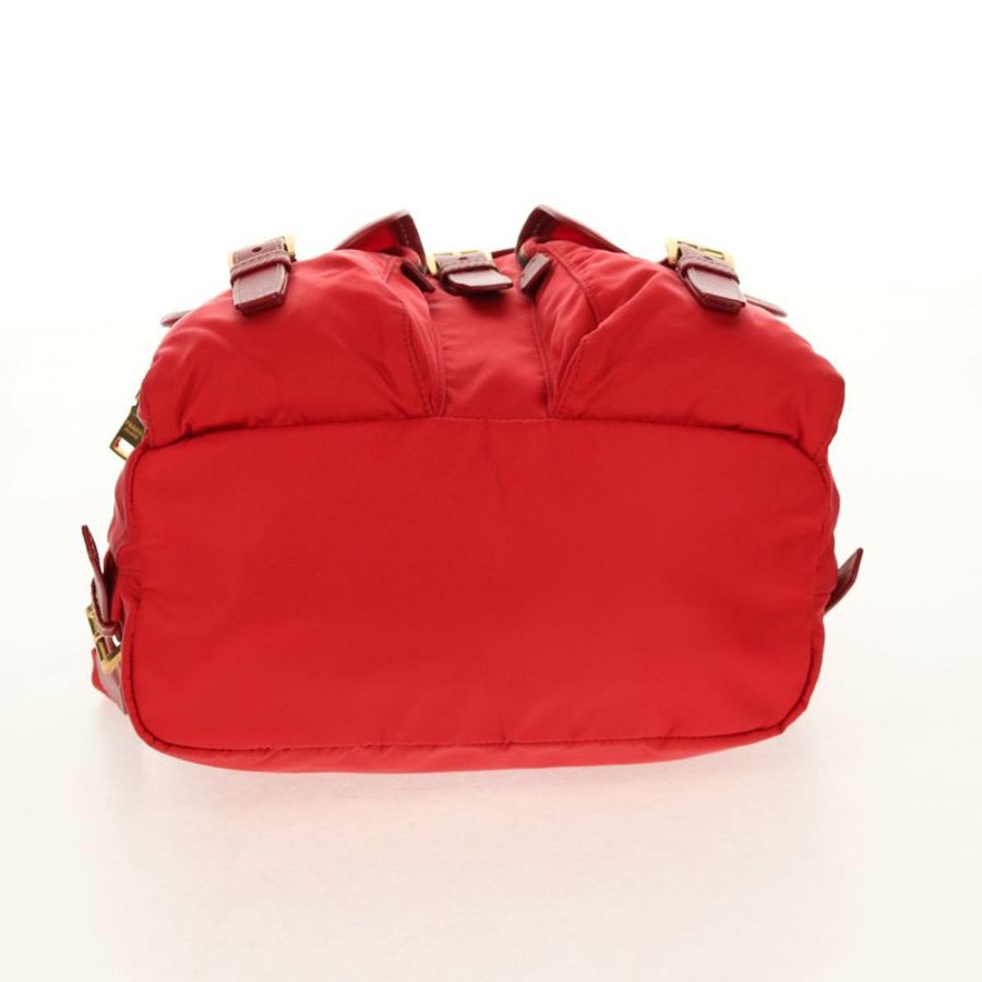 【日本直送】PRADA 雙肩包 尼龍 紅色 金色 正品 158701V-4