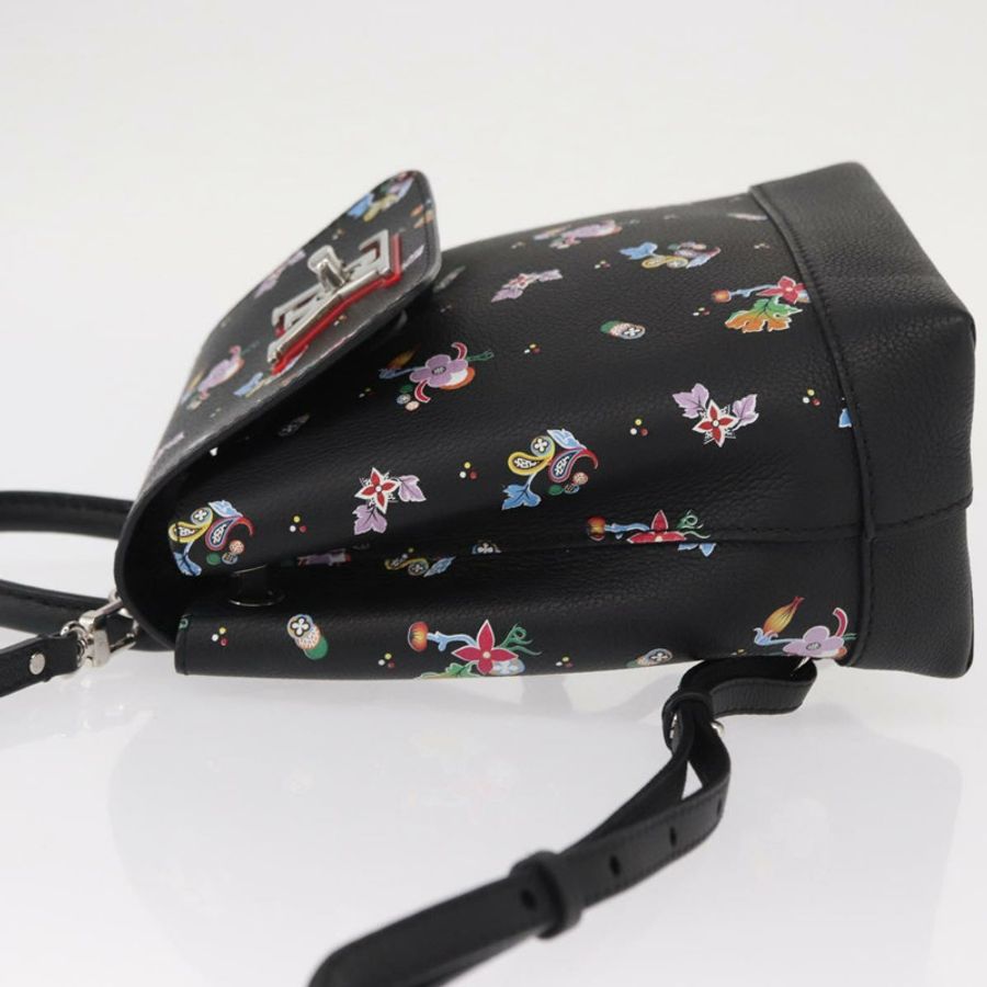 【日本直送】路易威登 (LOUIS VUITTON) 花卉印花 Rock Me 雙肩包,黑色皮革,貨號 M54848,正品,ka827M-3