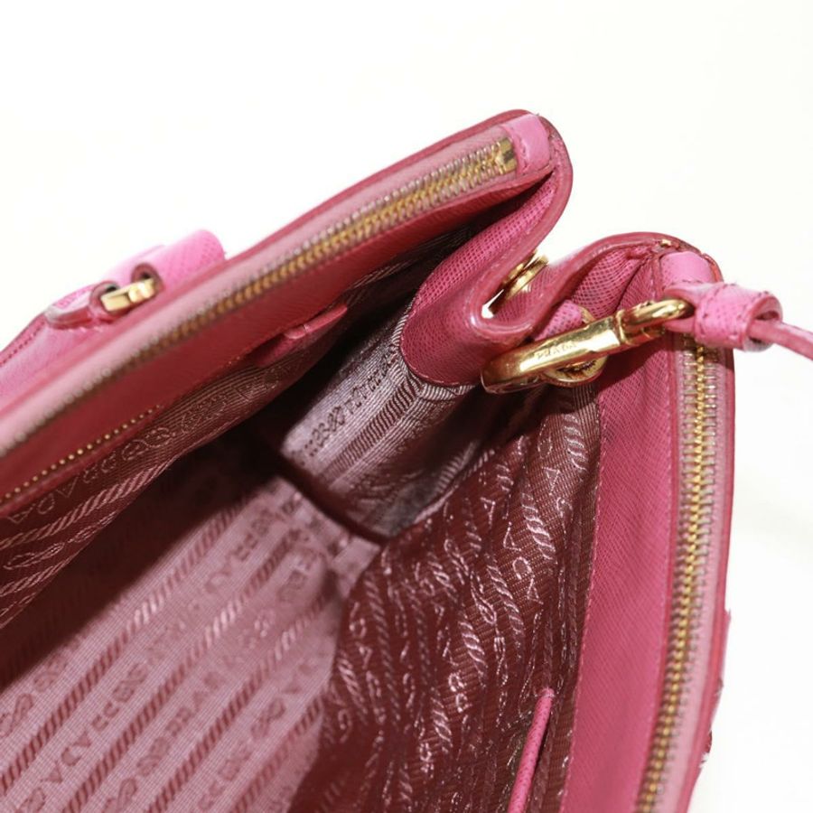 【日本直送】PRADA Galleria 手提包 Safiano 皮革 2way 粉金色配色 Auth 159946-23