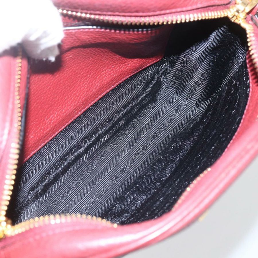 【日本直送】PRADA 皮革雙肩包 波爾多金 正品 ka1044-10