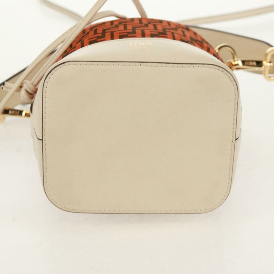 【日本直送】FENDI Zucchino帆布迷你Montrezor手提包,橘色金色,兩用款,正品,貨號159396V-4