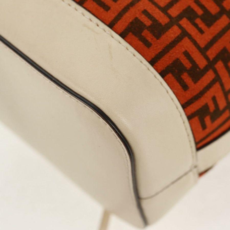 【日本直送】FENDI Zucchino帆布迷你Montrezor手提包,橘色金色,兩用款,正品,貨號159396V-18