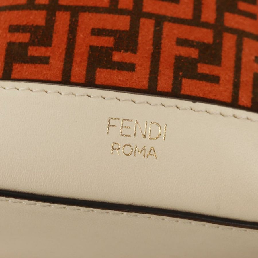 【日本直送】FENDI Zucchino帆布迷你Montrezor手提包,橘色金色,兩用款,正品,貨號159396V-19