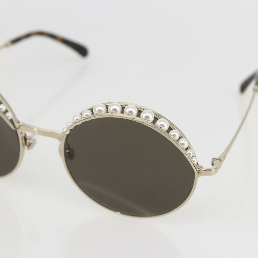 【日本直送】香奈兒 (CHANEL) 金屬棕色太陽眼鏡 4234 CC Auth 159617V-6