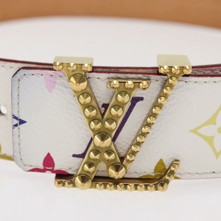 【日本直送】路易威登 (LOUIS VUITTON) 多色皮帶,LV 印花字母鉚釘 M6909,正品編號 159470V-5