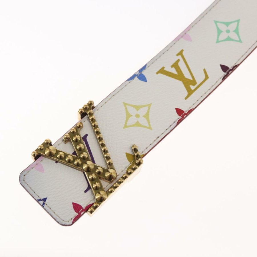 【日本直送】路易威登 (LOUIS VUITTON) 多色皮帶,LV 印花字母鉚釘 M6909,正品編號 159470V-7