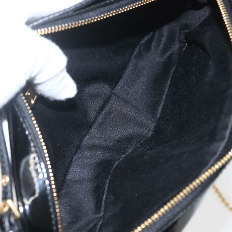 【日本直送】Miu Miu 琺瑯鏈條單肩包 2way 黑色金色 Auth 159323V-9