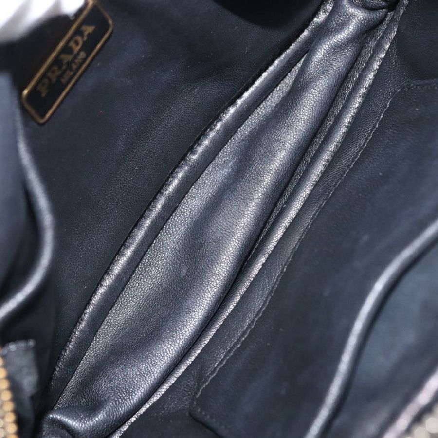 【日本直送】PRADA 黑色金色皮革肩背包,正品 161530V-9