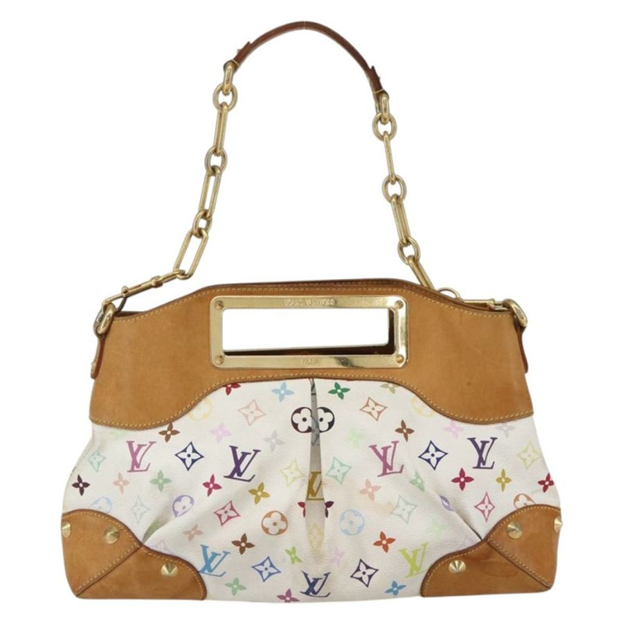 【日本直送】路易威登 Monogram Multicolor Judy MM 手提包 2way 白色 M40255 正品 ka1257-1