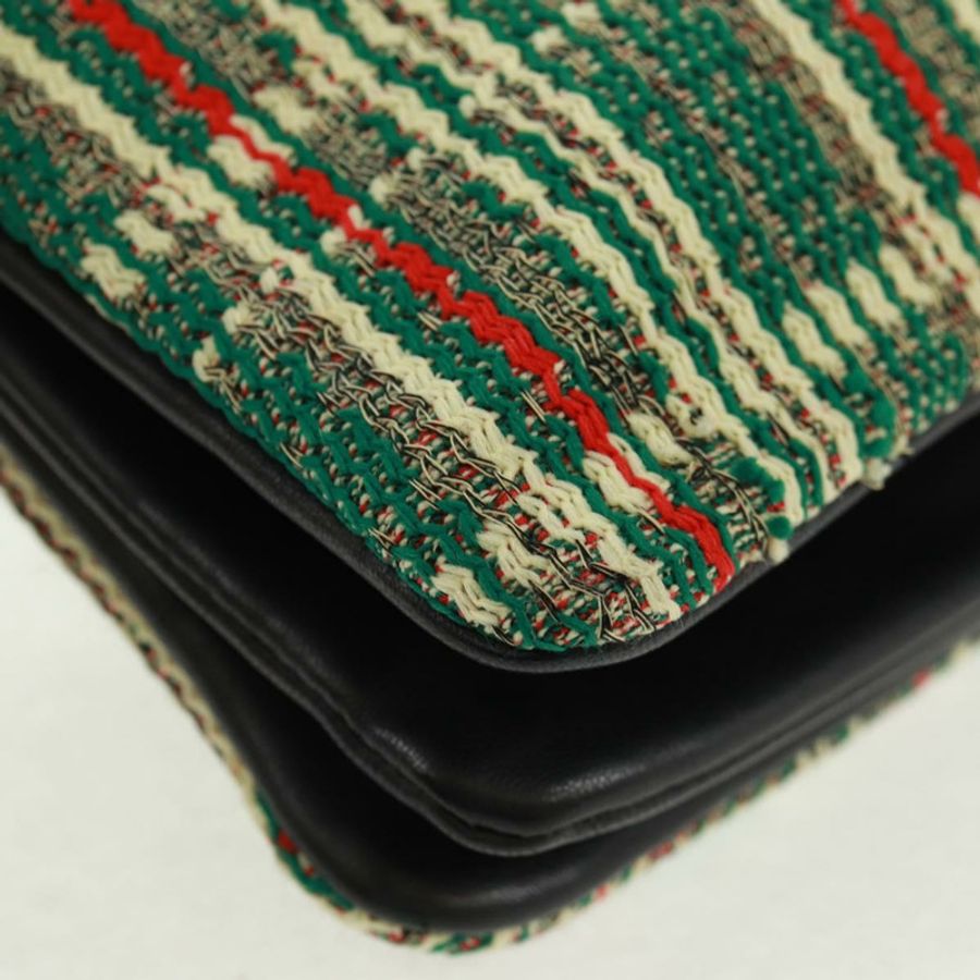 【日本直送】CELINE Trio 大單肩包,斜紋軟呢,綠色/金色,正品 162840V-15