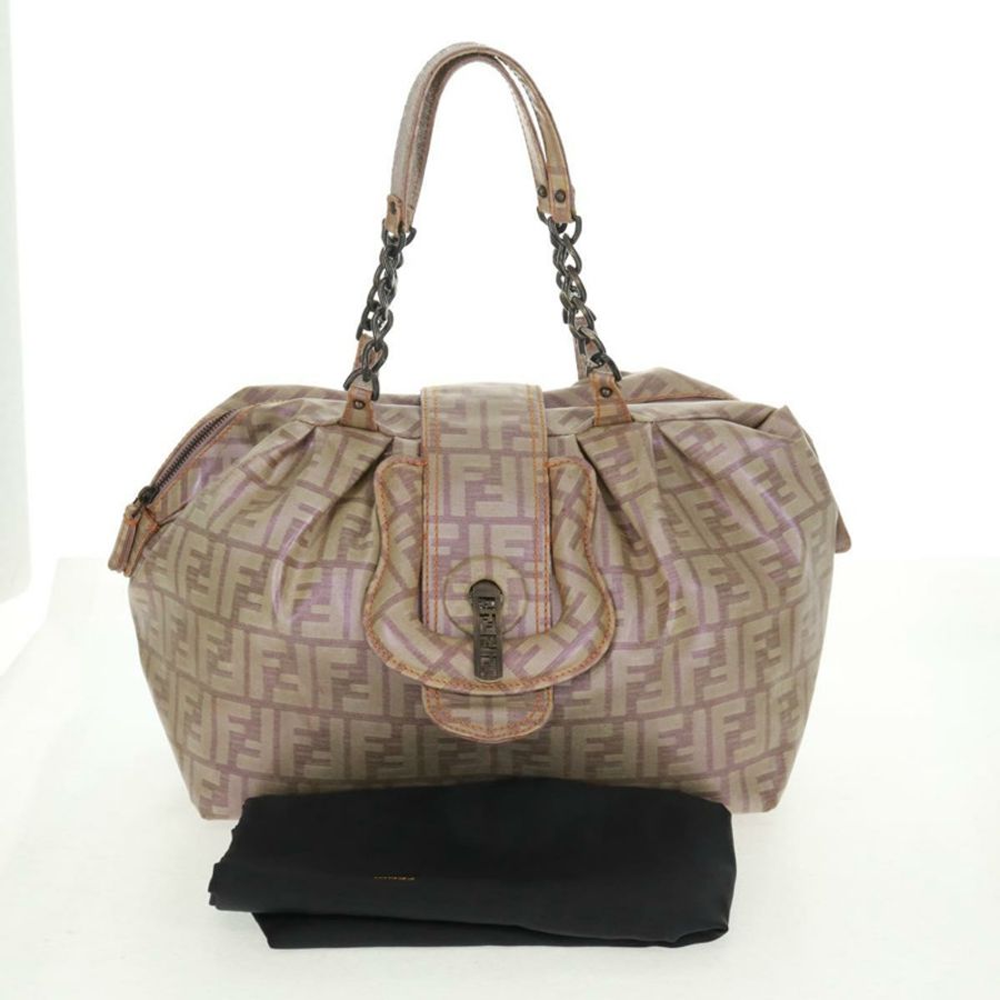 【日本直送】FENDI Zucca 帆布手提包米色正品 163374V-11