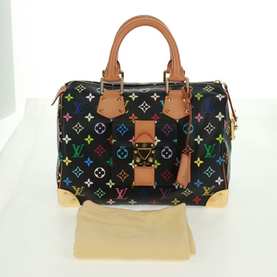 【日本直送】路易威登 Monogram Multicolor Speedy 30 手提包 黑色 M92642 正品 157571SM-11