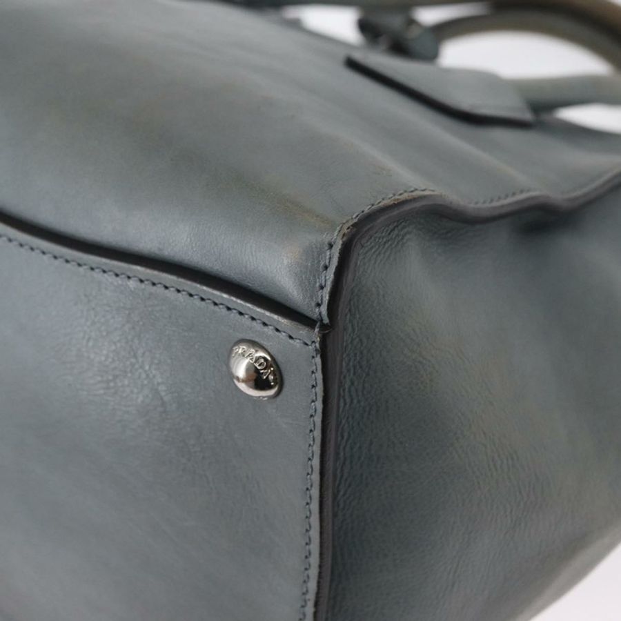 【日本直送】PRADA 手提包 Safiano 皮革 2way Gray Silver Auth 164520-9