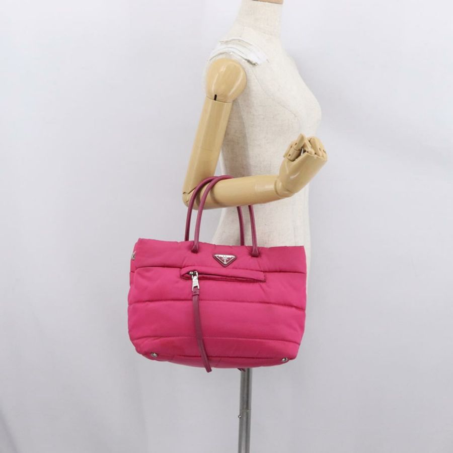 【日本直送】PRADA 手提包 尼龍 粉紅色 銀色 正品 165606-25