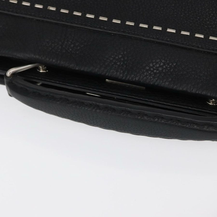【日本直送】FENDI Selleria Peek A Boo Fit 手提包 皮革 2way 黑色 銀色 Auth ka1663-6