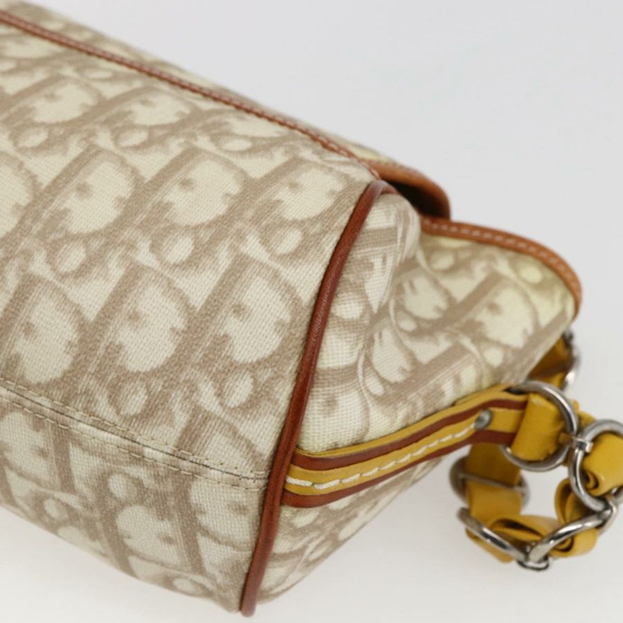 【日本直送】Christian Dior Trotter帆布浪漫鏈條包 PVC象牙銀色 正品 170012SAV-14
