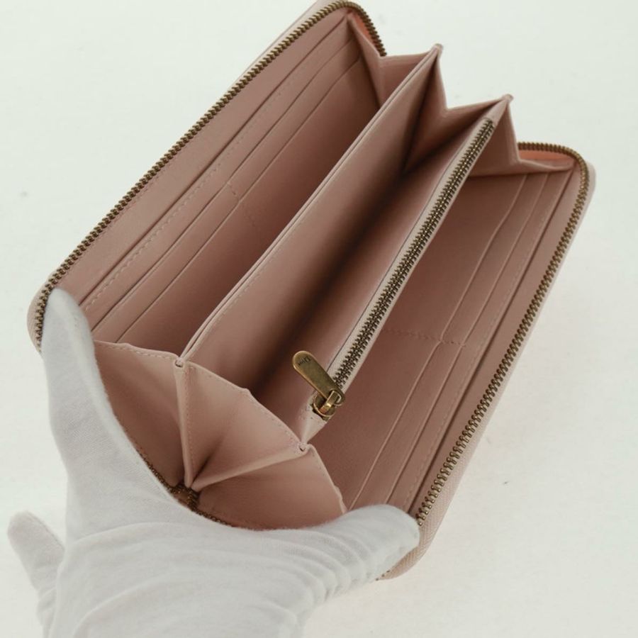 【日本直送】Christian Dior Cannage 鉚釘長款皮夾,羊皮材質,粉金色,正品編號 169933M-16