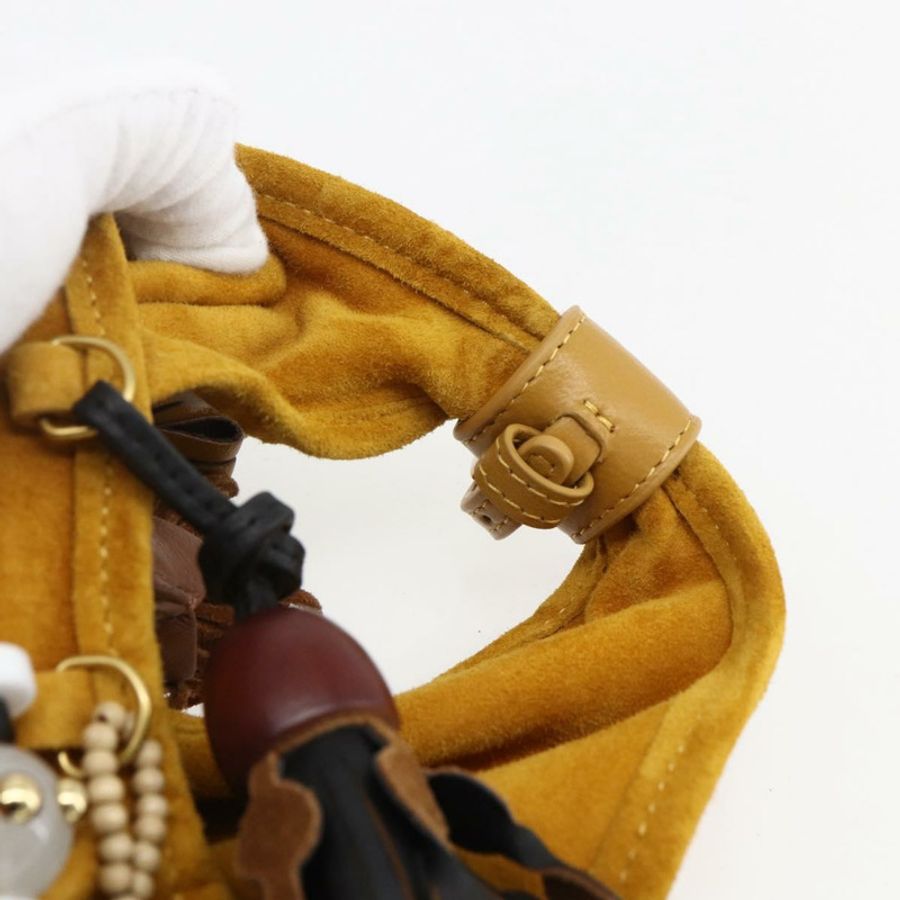 【日本直送】Miu Miu With Tricks 手提包 麂皮 黃色 金色 正品 BA10723SM-7