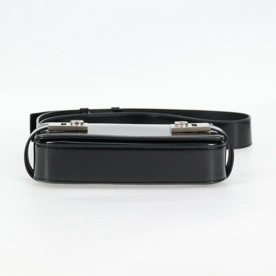 【日本直送】Salvatore Ferragamo Gancini 單肩包,漆皮,黑色,正品 ar13607V-4