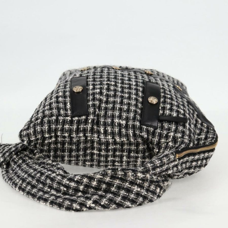 【日本直送】香奈兒 (CHANEL) 女童香奈兒外套單肩包斜紋軟呢黑白 CC 正品 126244SAV-3
