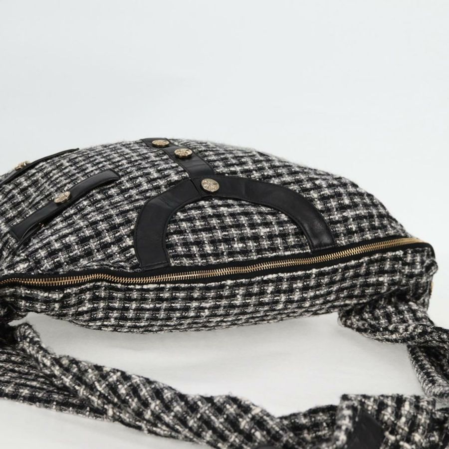 【日本直送】香奈兒 (CHANEL) 女童香奈兒外套單肩包斜紋軟呢黑白 CC 正品 126244SAV-5
