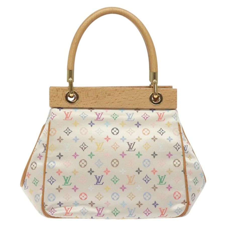 【日本直送】路易威登 Monogram Multicolor Abelia 手袋 緞面白 M92936 LV Auth sw895SAV-1