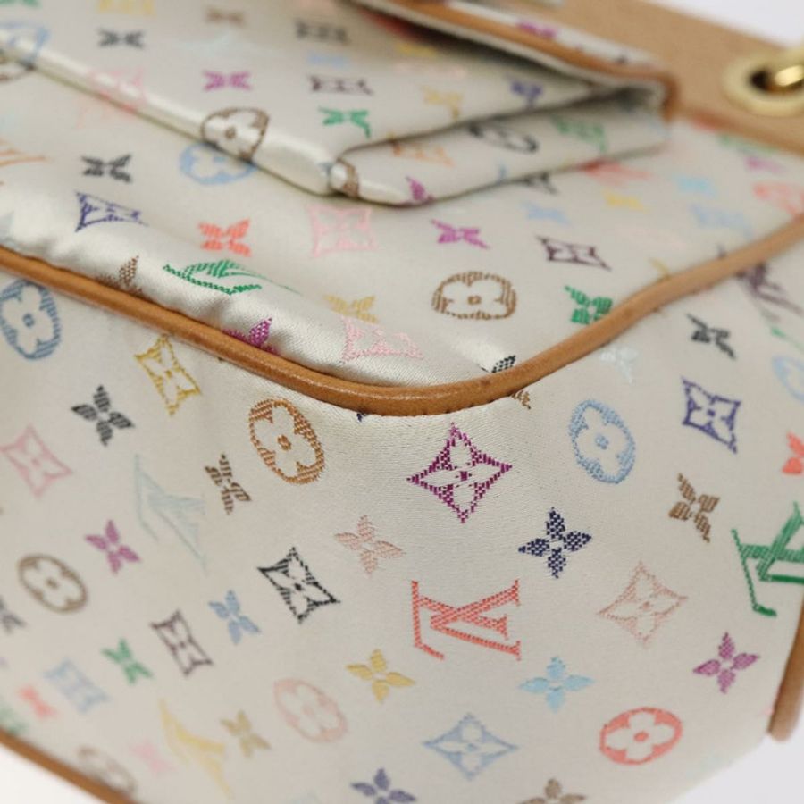 【日本直送】路易威登 Monogram Multicolor Abelia 手袋 緞面白 M92936 LV Auth sw895SAV-8