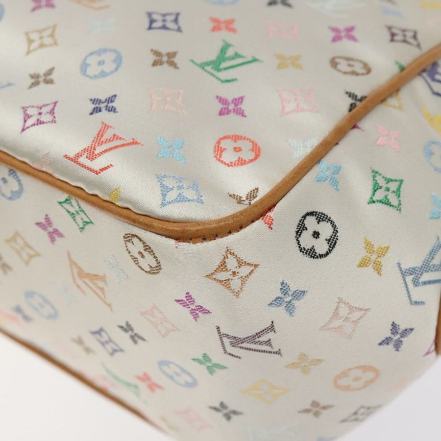 【日本直送】路易威登 Monogram Multicolor Abelia 手袋 緞面白 M92936 LV Auth sw895SAV-14