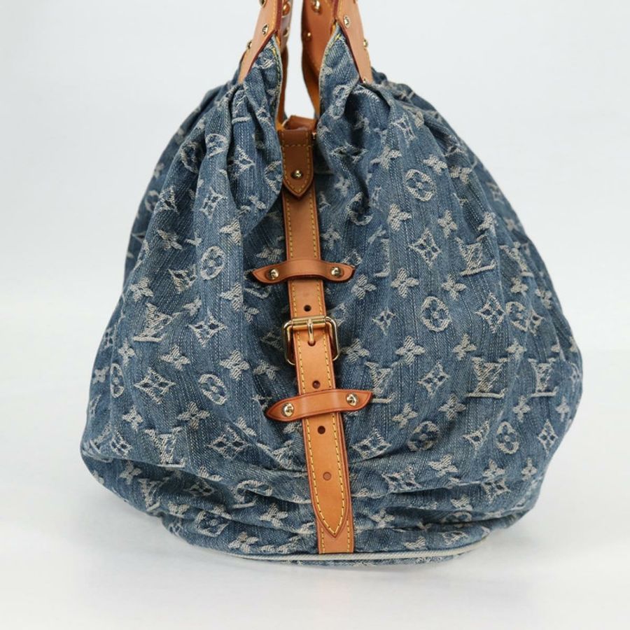 【日本直送】路易威登 Monogram Denim XL 手提包 藍色 M95515 LV 正品 128274SAV-3