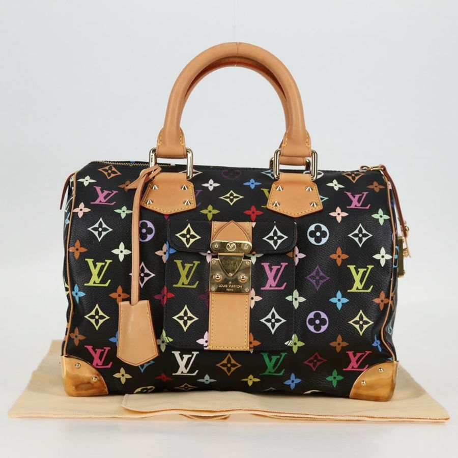 【日本直送】路易威登 Monogram Multicolor Speedy 30 手提包 黑色 M92642 正品 125838SAV-11