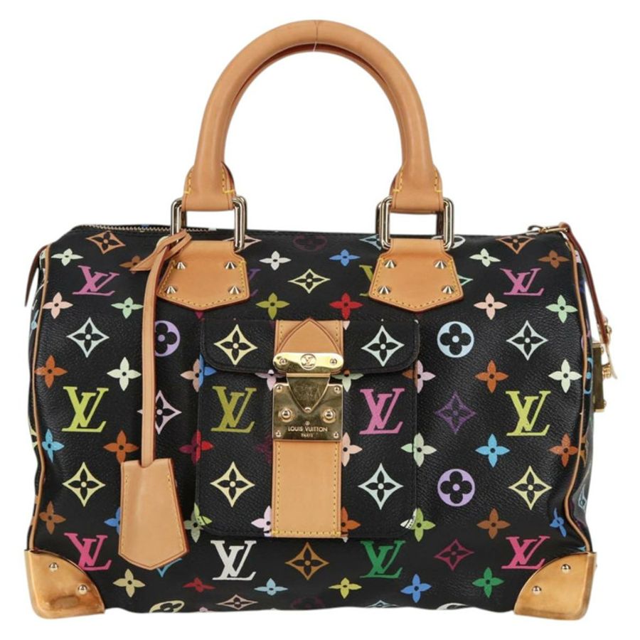 【日本直送】路易威登 Monogram Multicolor Speedy 30 手提包 黑色 M92642 正品 125838SAV-12