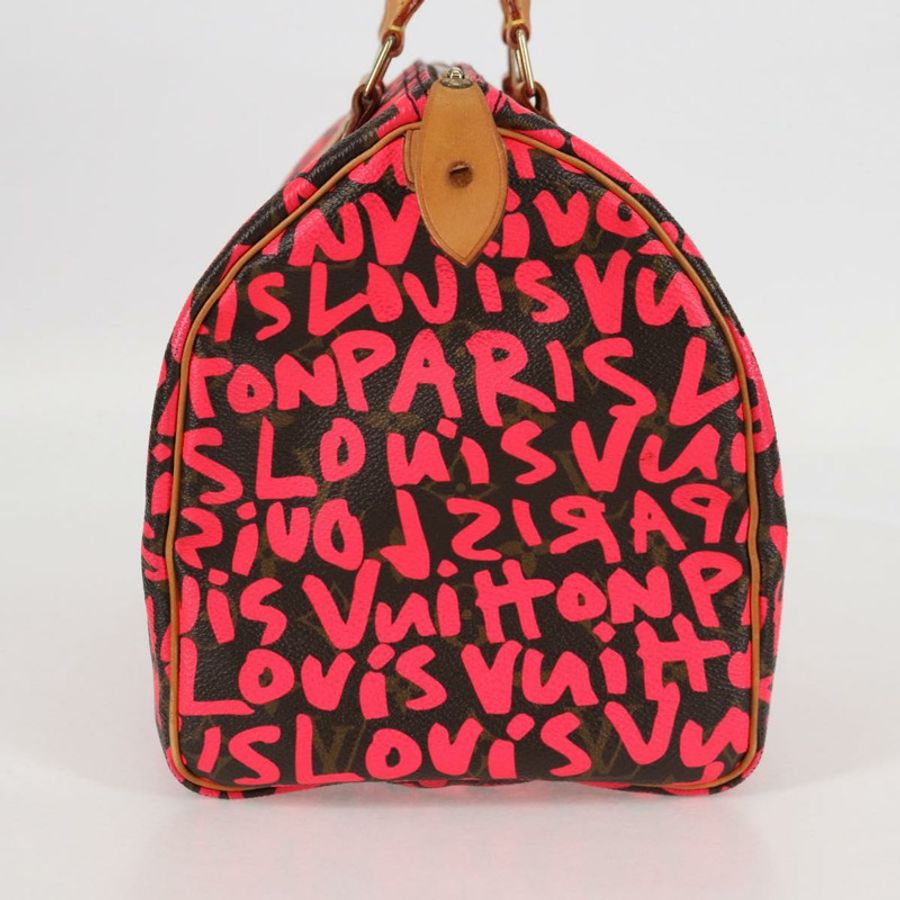 【日本直送】路易威登 Monogram Graffiti Speedy 30 手提包 粉紅色 M93704 LV 正品 128854SAV-2