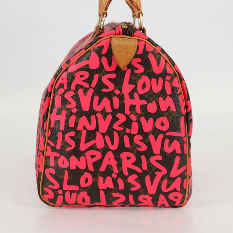 【日本直送】路易威登 Monogram Graffiti Speedy 30 手提包 粉紅色 M93704 LV 正品 128854SAV-3