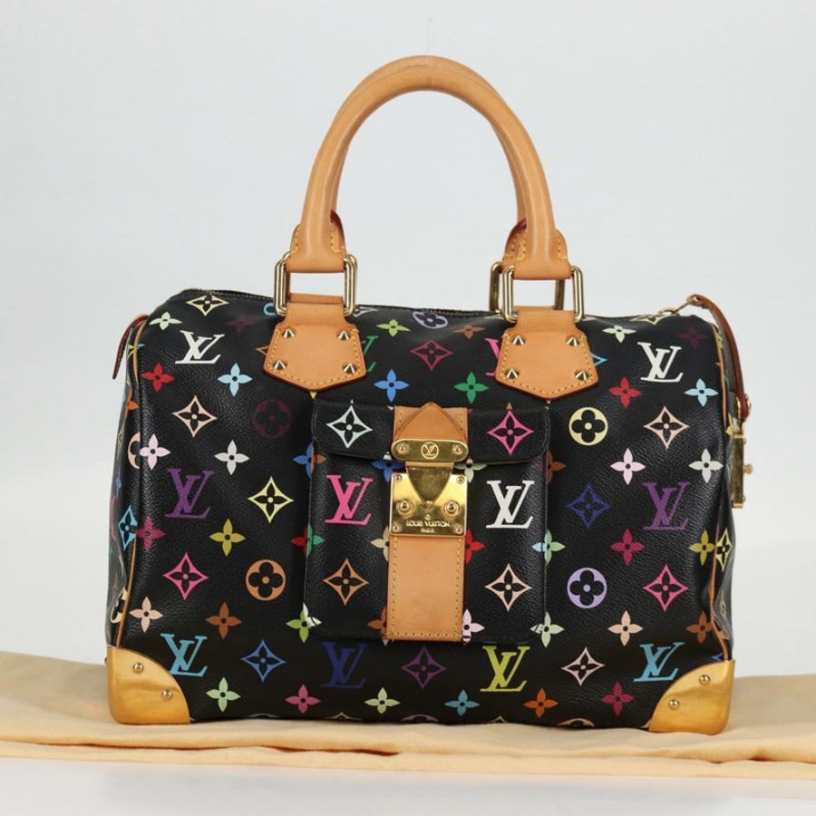 【日本直送】路易威登 Monogram Multicolor Speedy 30 手提包 黑色 M92642 正品 128856SAV-11