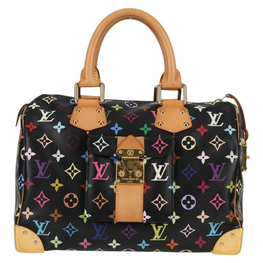 【日本直送】路易威登 Monogram Multicolor Speedy 30 手提包 黑色 M92642 正品 128856SAV-12