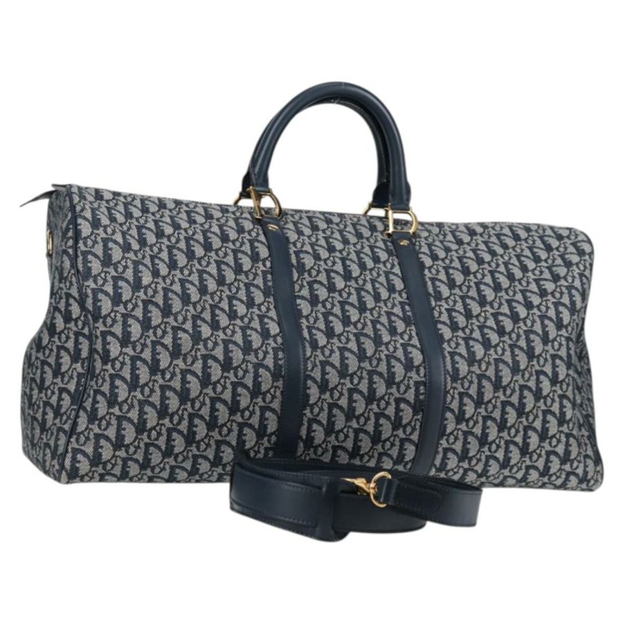 【日本直送】Christian Dior Trotter帆布波士頓包 海軍藍 金色 正品 129964SAV-0