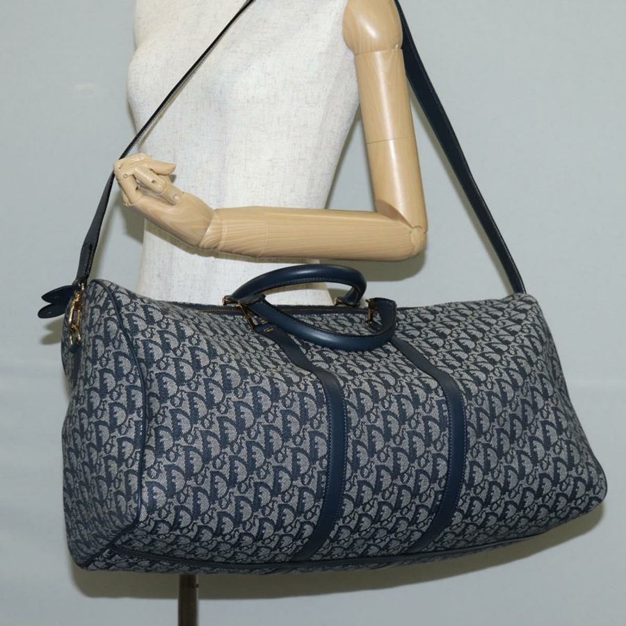 【日本直送】Christian Dior Trotter帆布波士頓包 海軍藍 金色 正品 129964SAV-23