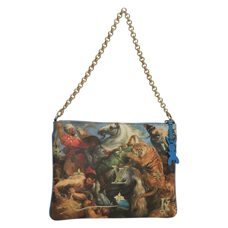 【日本直送】路易威登 Celty Pochette Plat Pouch Koons Rubens M64617 LV Auth 132960SAM-0