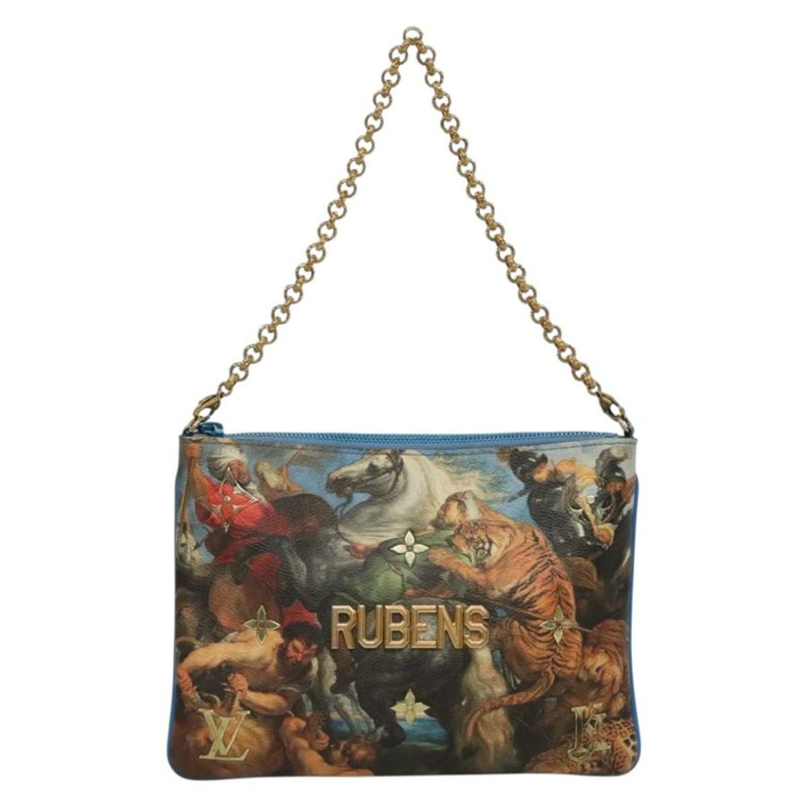 【日本直送】路易威登 Celty Pochette Plat Pouch Koons Rubens M64617 LV Auth 132960SAM-1